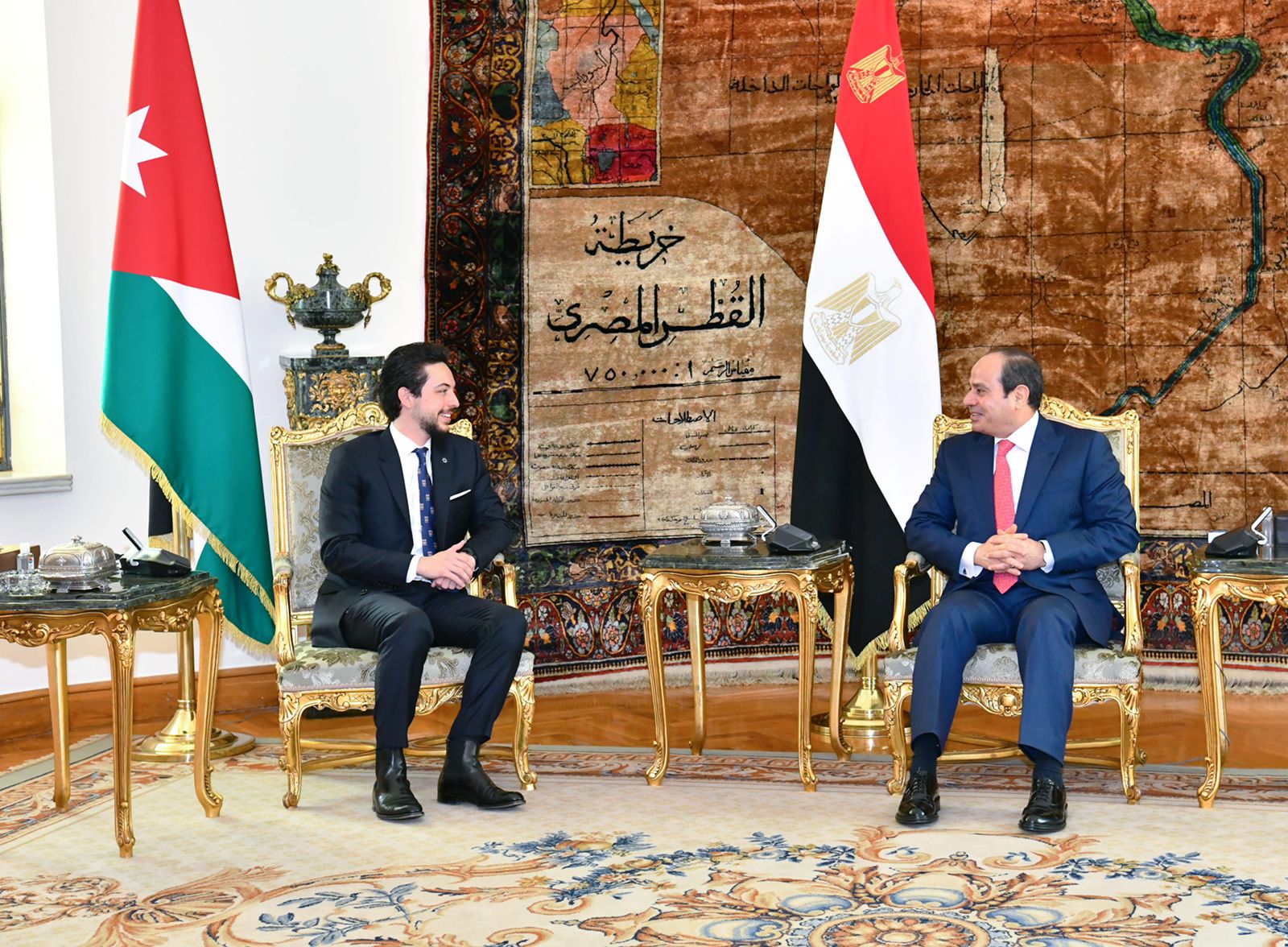 الرئيس عبد الفتاح السيسي مع لي عهد المملكة الأردنية الهاشمية