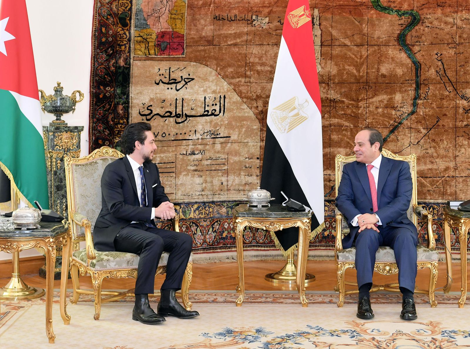 الرئيس عبد الفتاح السيسي مع لي عهد المملكة الأردنية الهاشمية