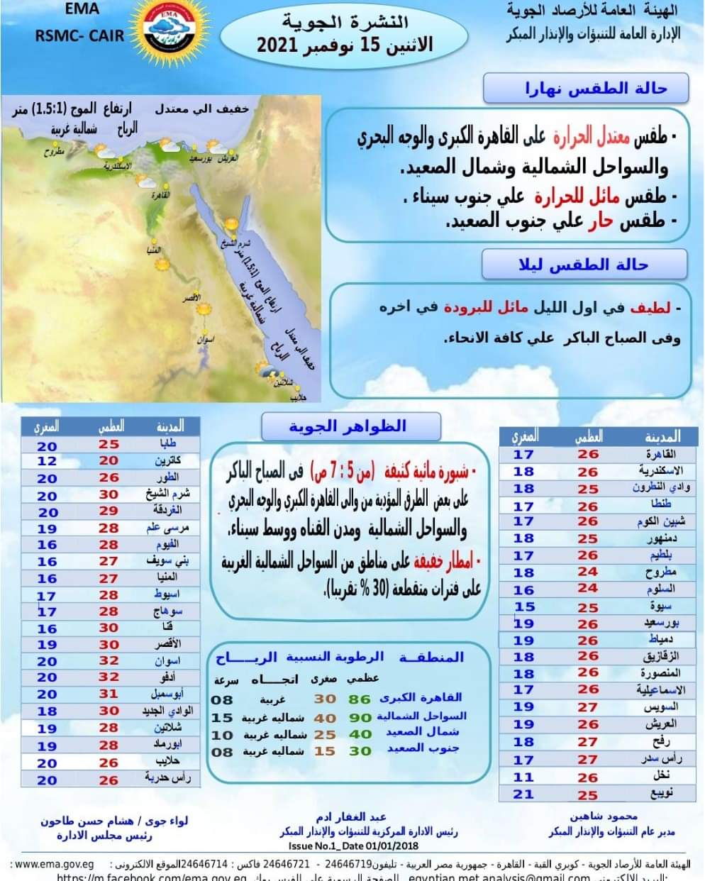 بيان الهيئة العامة للأرصاد الجوية
