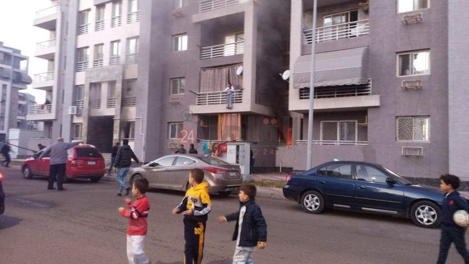 حريق شقة سكنية بدمياط