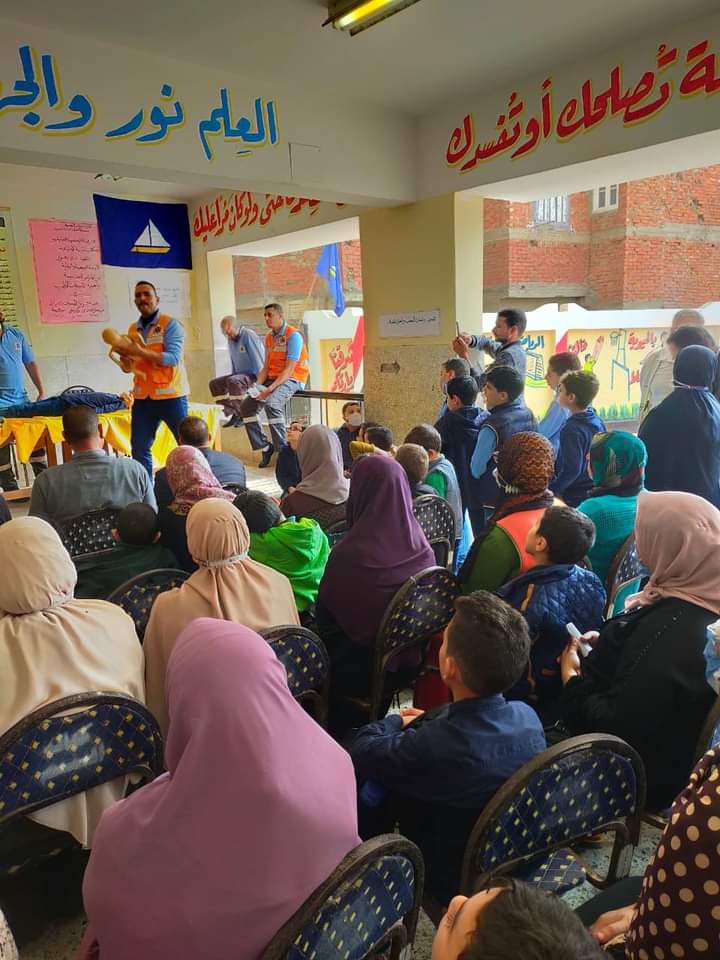 هيئة الإسعاف تدرب تلاميذ المدارس على مبادئ الإسعافات الأولية بدمياط