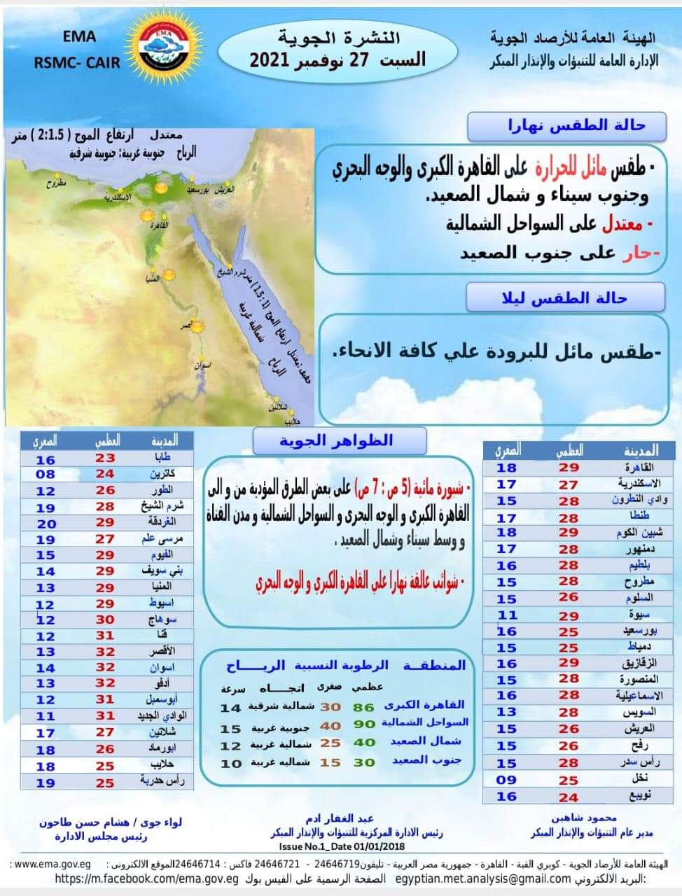 بيان هيئة الأرصاد الجوية