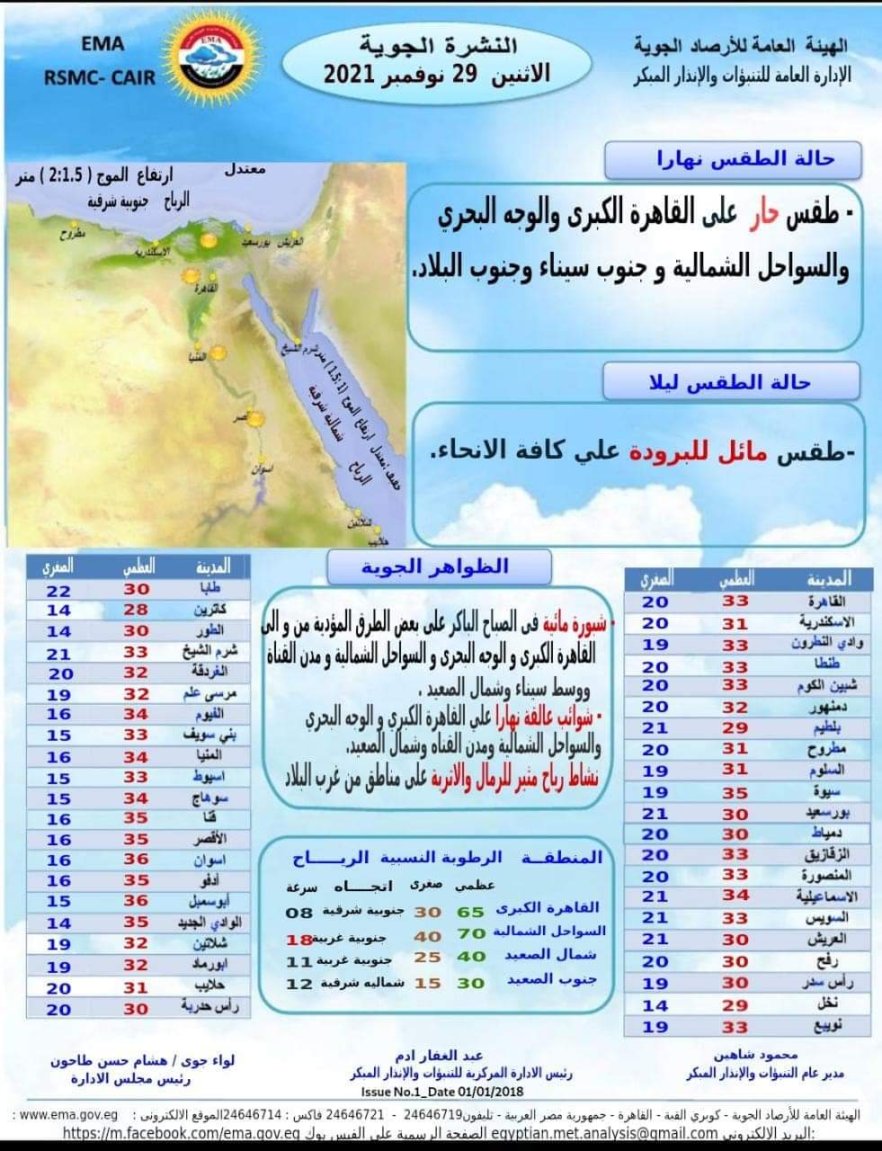 بيان هيئة الأرصاد الجوية