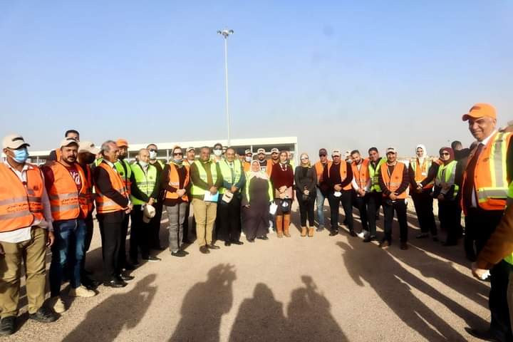 مطار برج العرب يجرى تجربة التعامل مع وجود قنبلة 