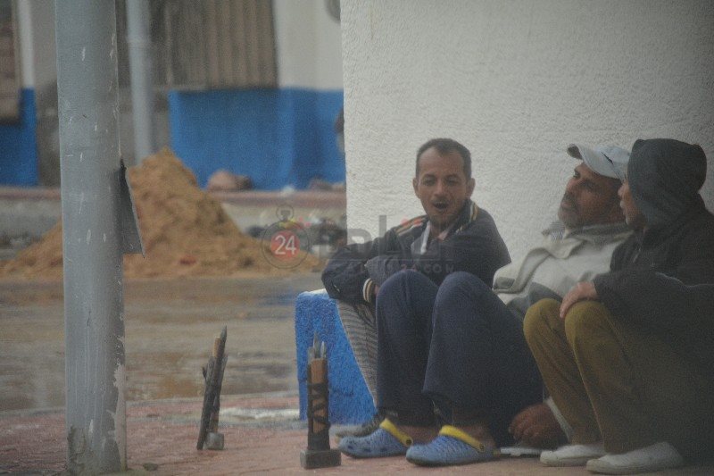 العمال في الشتاء