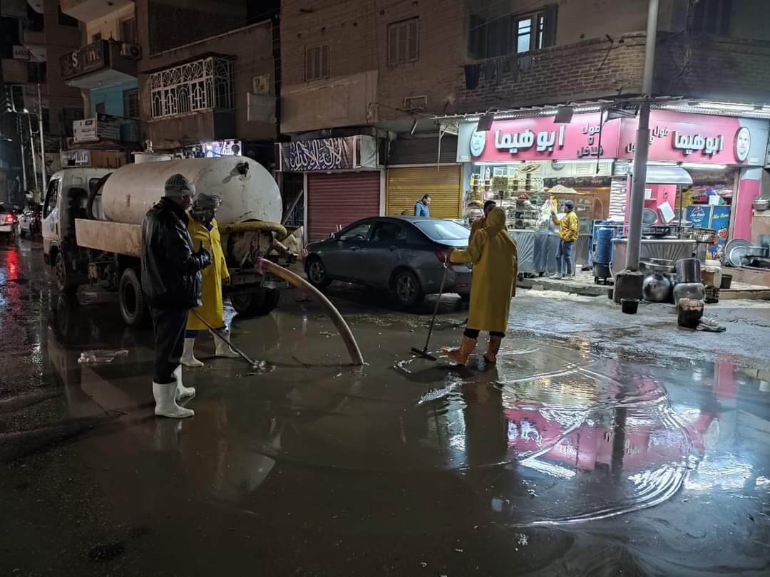 شفط مياه الأمطار من شوارع المنوفية