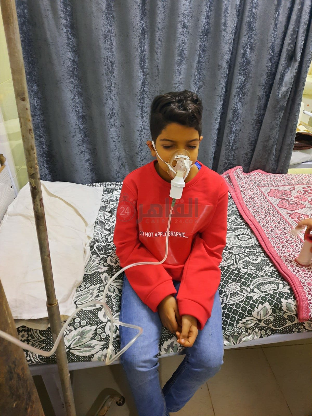 الطفل محمد أسامة في المستشقى