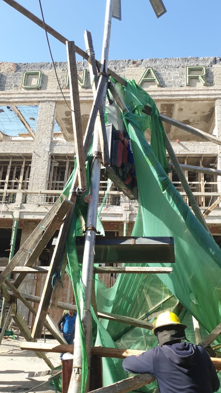 إنهيار واجهة مبني سيمون أرزت الأثري ببورسعيد 