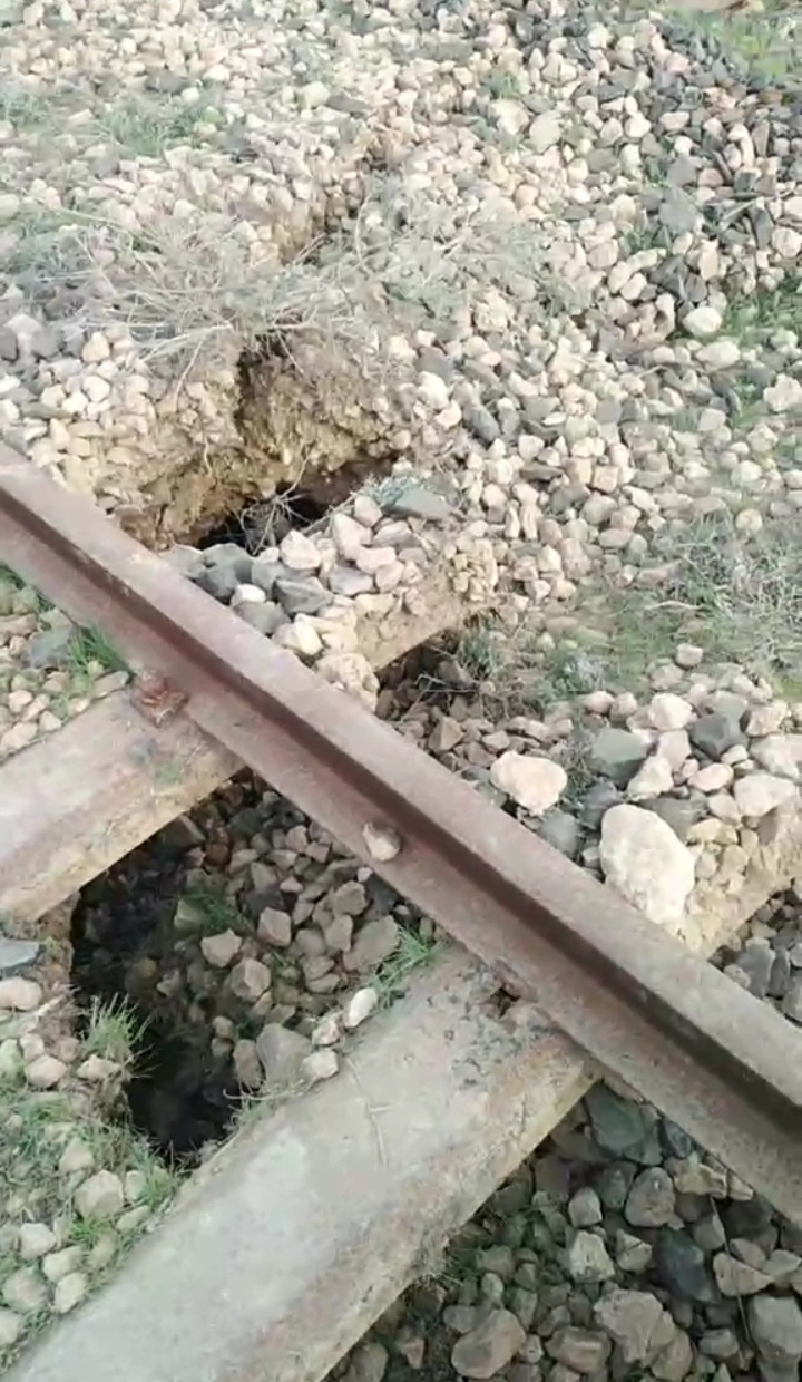 انهيار قضبان السكة الحديد 