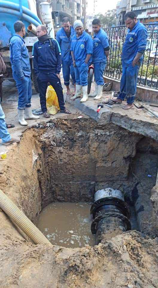 عمال الصيانة بشركة مياه الشرب والصرف الصحي بمحافظة الفيوم