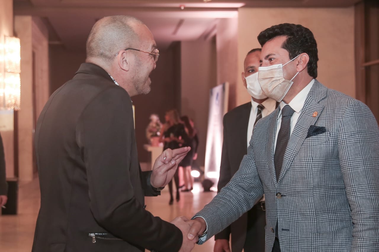 استقبال ياسر الحريري لوزير الرياضة