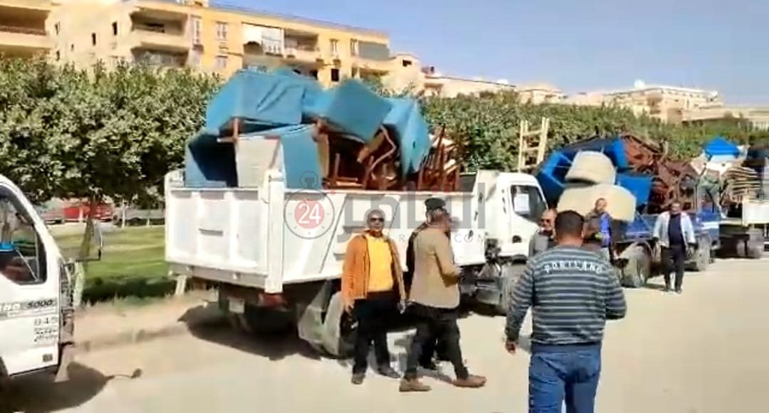 إزالة الإشغالات بحدائق الأهرام 