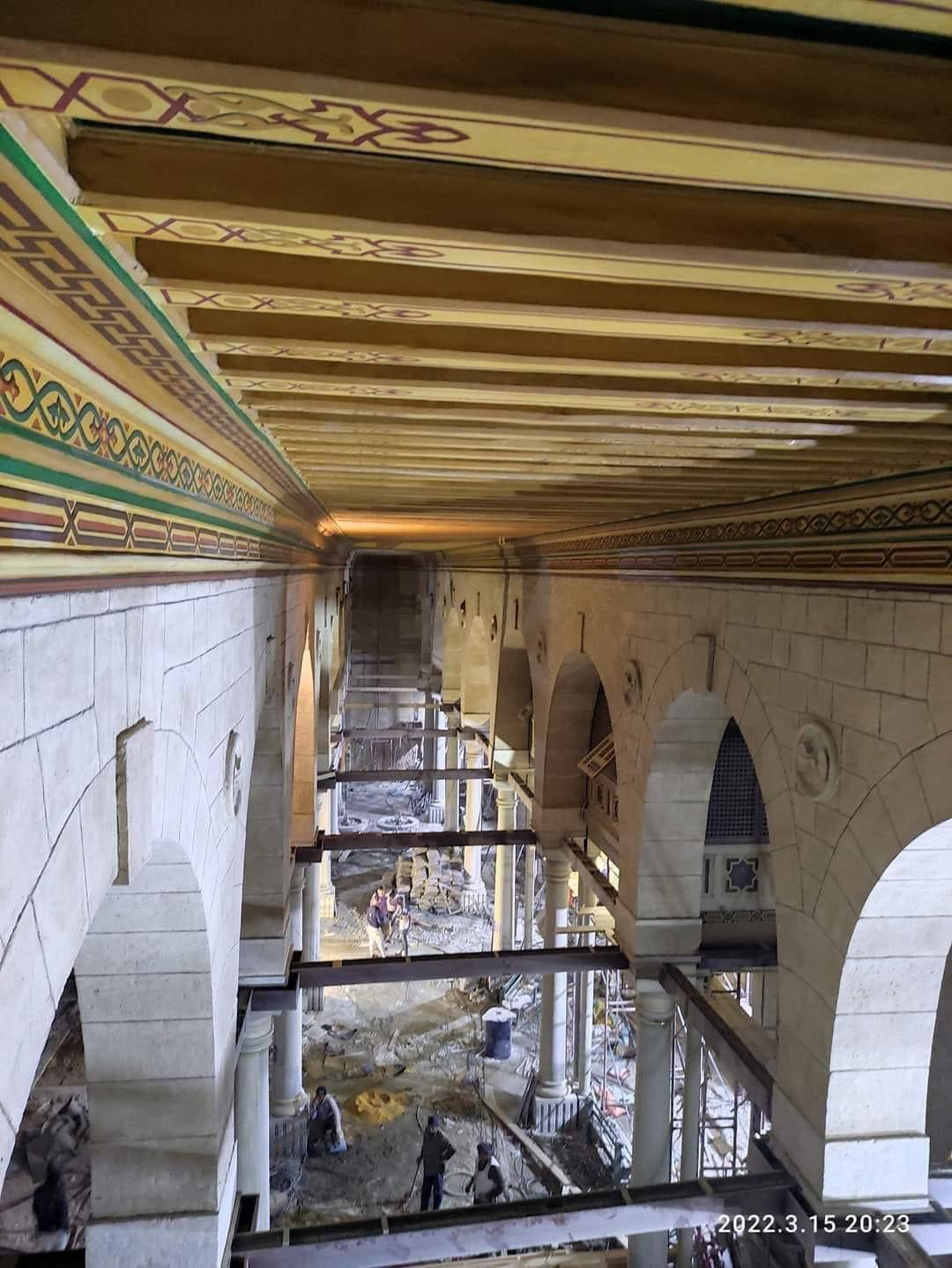 أعمال الترميم بمسجد سيدنا الحسين