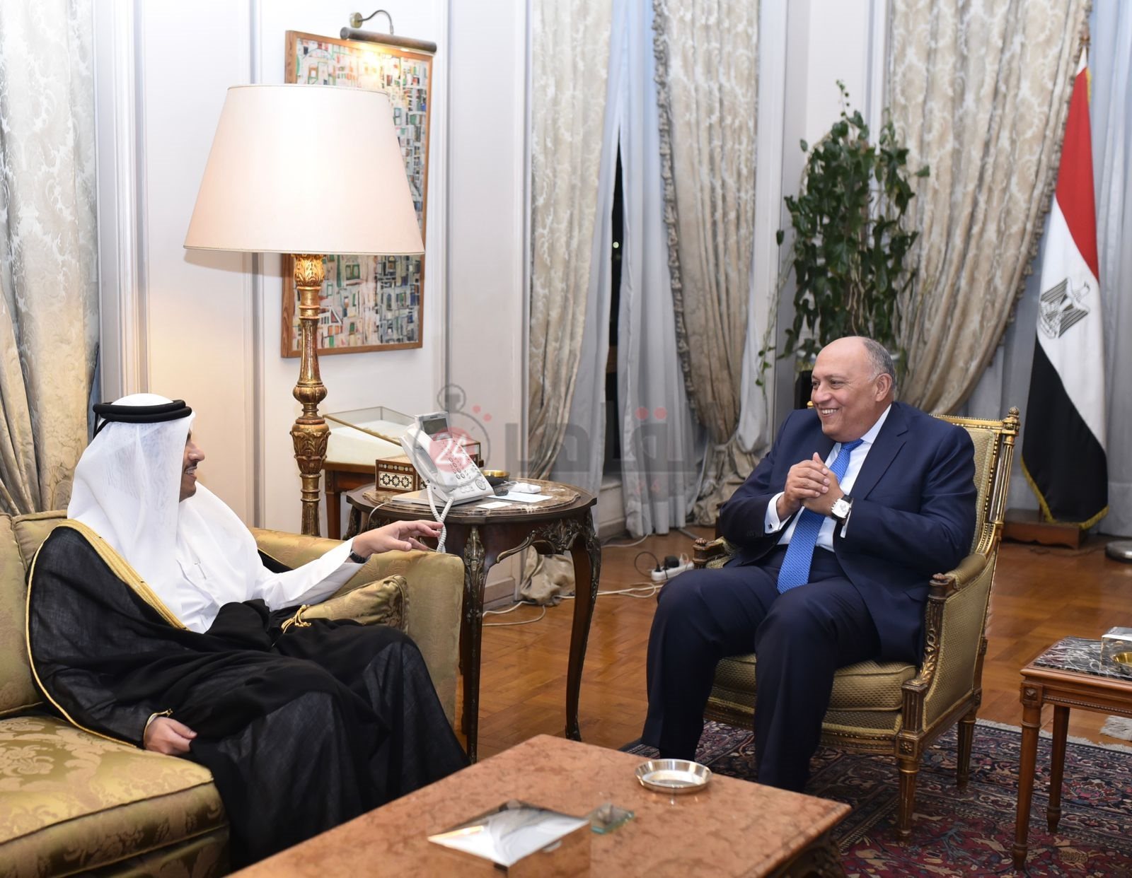 شكري ونظيره القطري