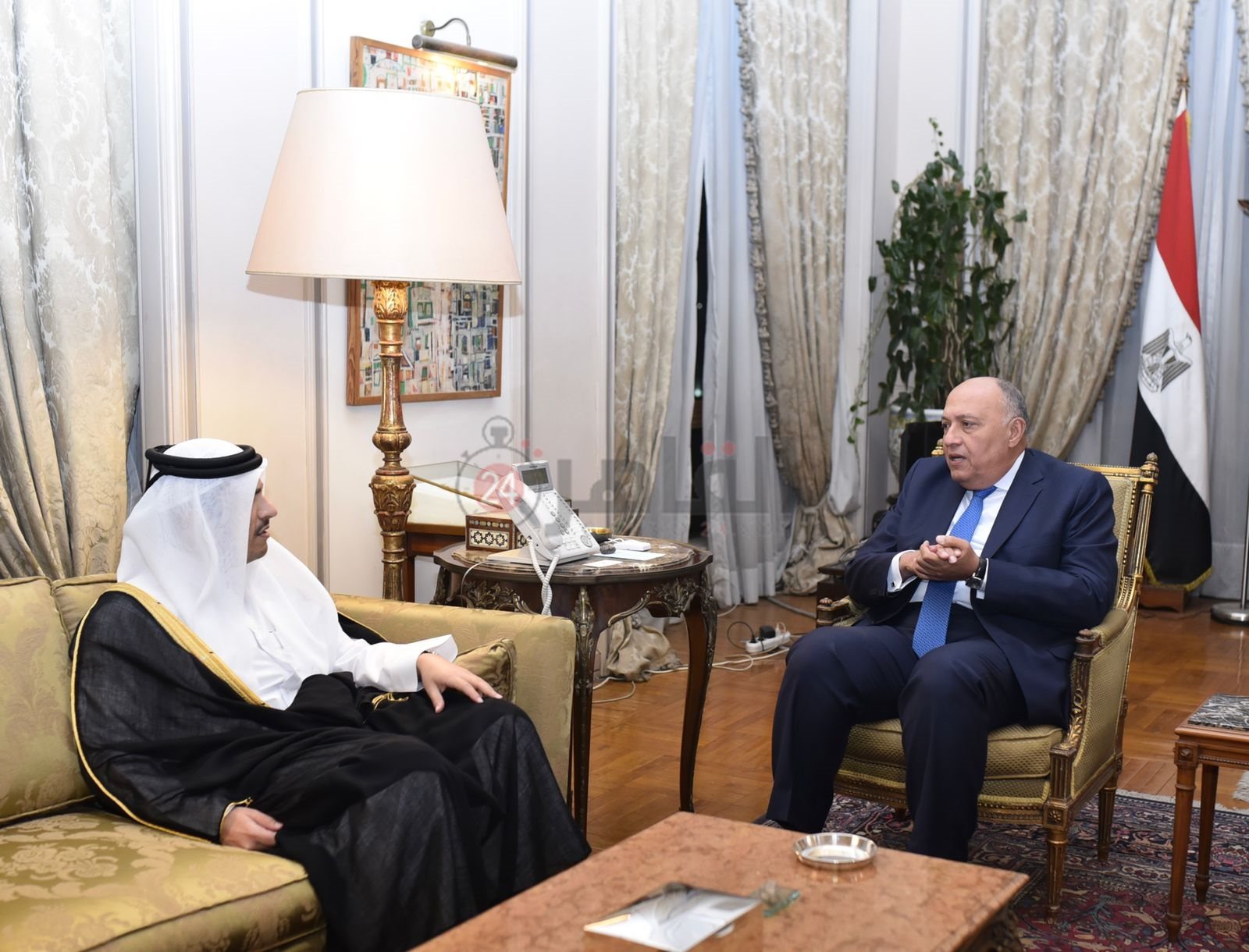 شكري ونظيره القطري (2)