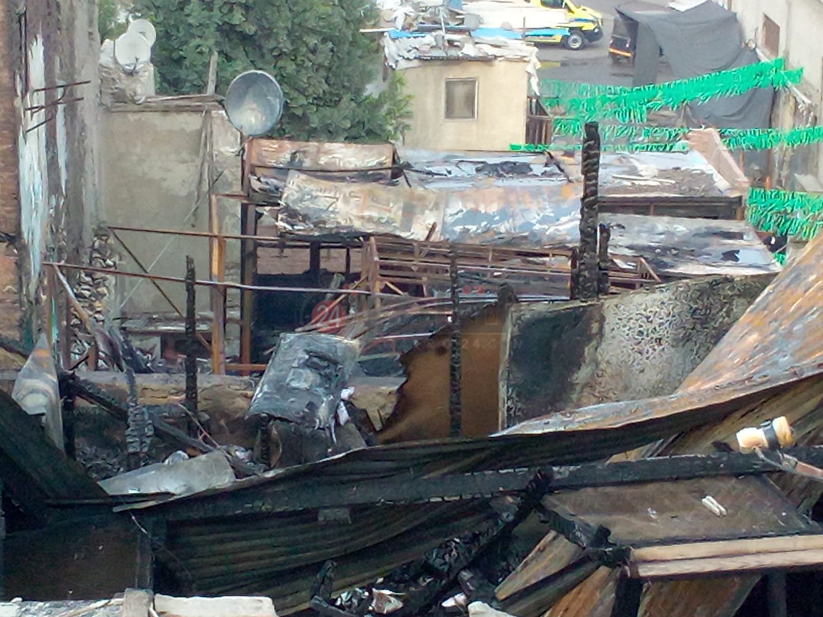 آثار حريق مخزن أخشاب بولاق أبو العلا