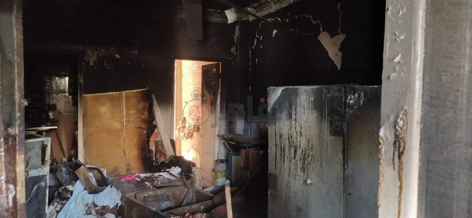آثار الحريق في مسكن والدة الزوجة 03