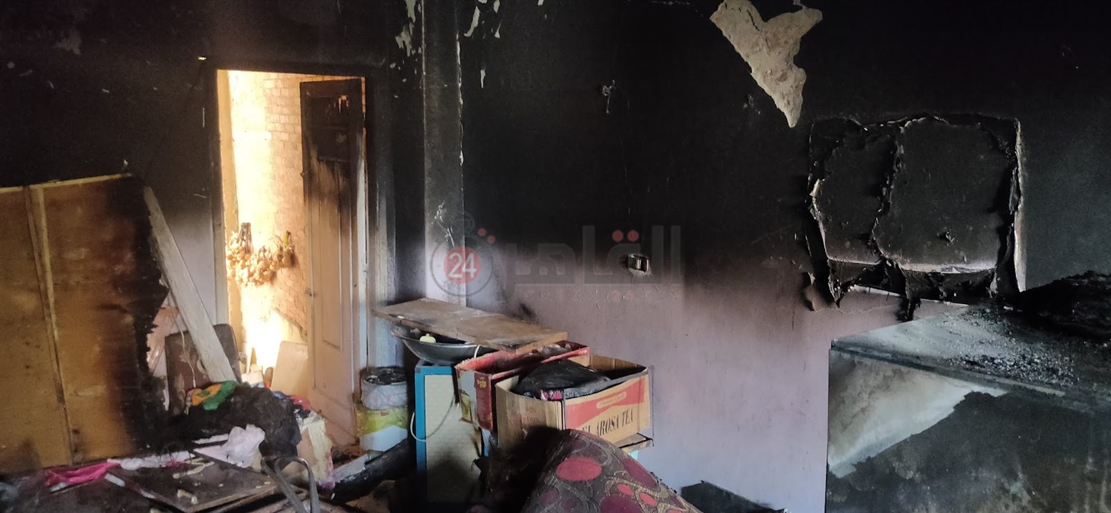 آثار الحريق في مسكن والدة الزوجة 04