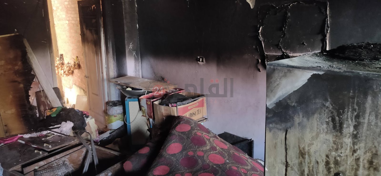آثار الحريق في مسكن والدة الزوجة 05