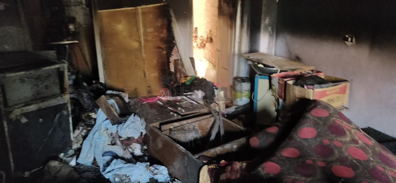 آثار الحريق في مسكن والدة الزوجة 06