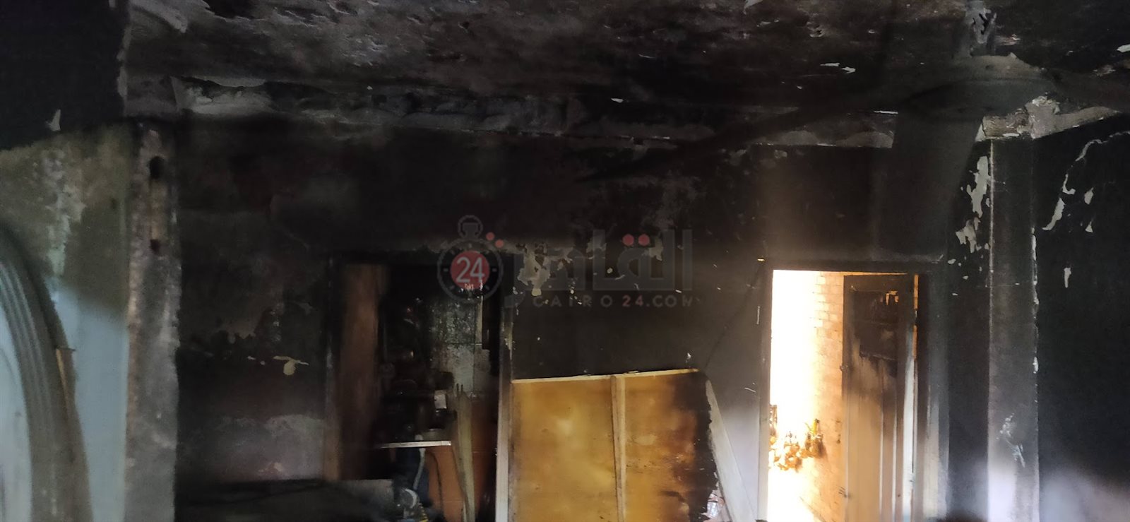 آثار الحريق في مسكن والدة الزوجة 08