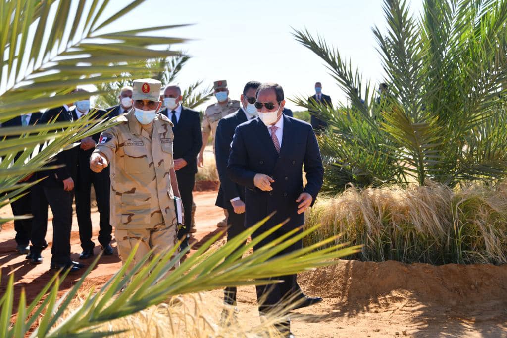 السيسي يتفقد منطقة توشكي ويشهد بدء موسم حصاد القمح
