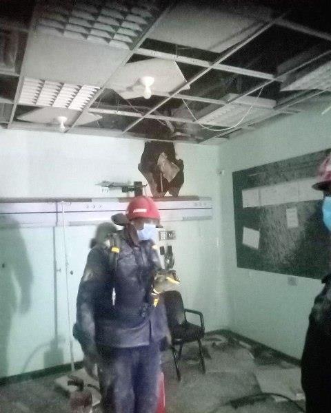 آثار حريق قسم الحضانات بمستشفى ديرب نجم