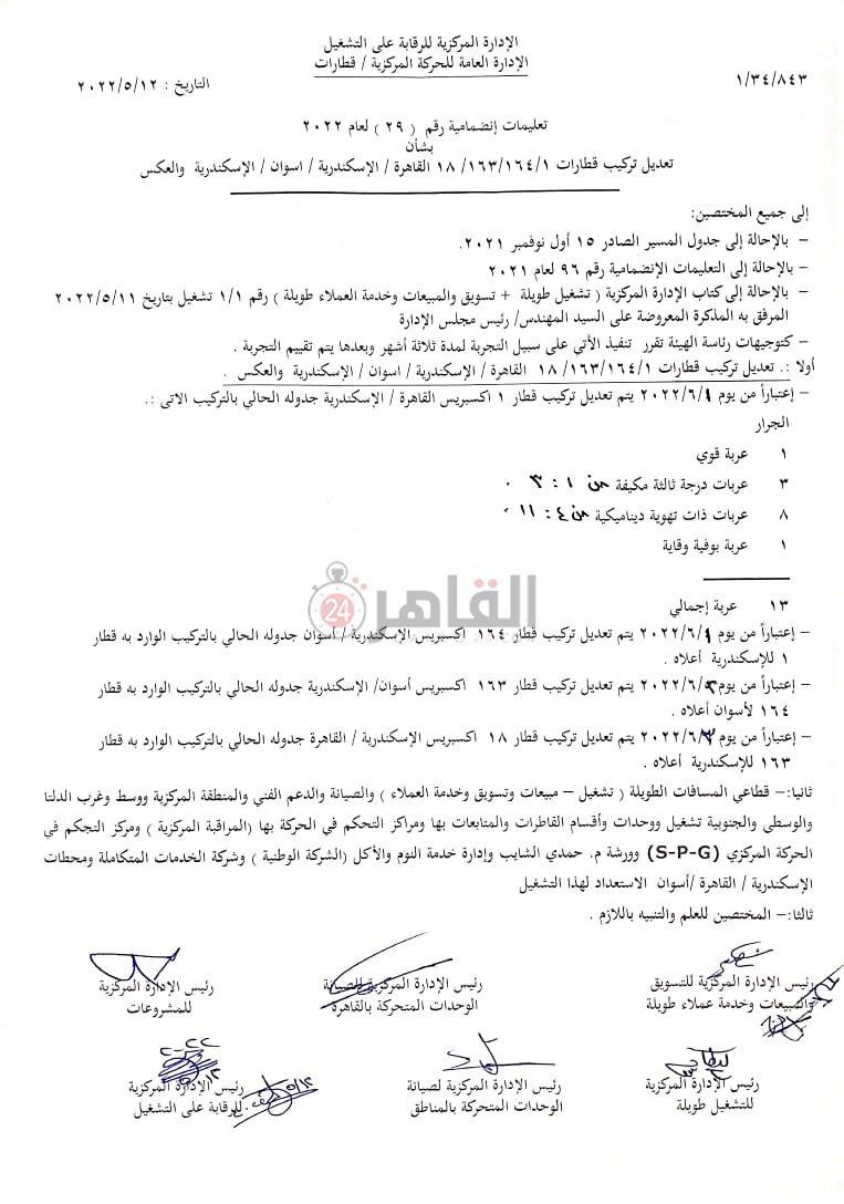 تعليمات السكة الحديد 