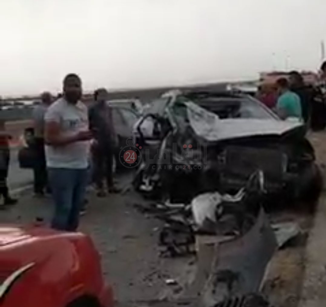 حادث علي طريق بورسعيد دمياط 