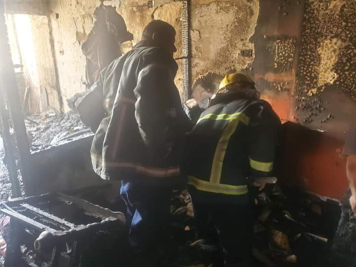 نشوب حريق بشقة سكينة بأسيوط 