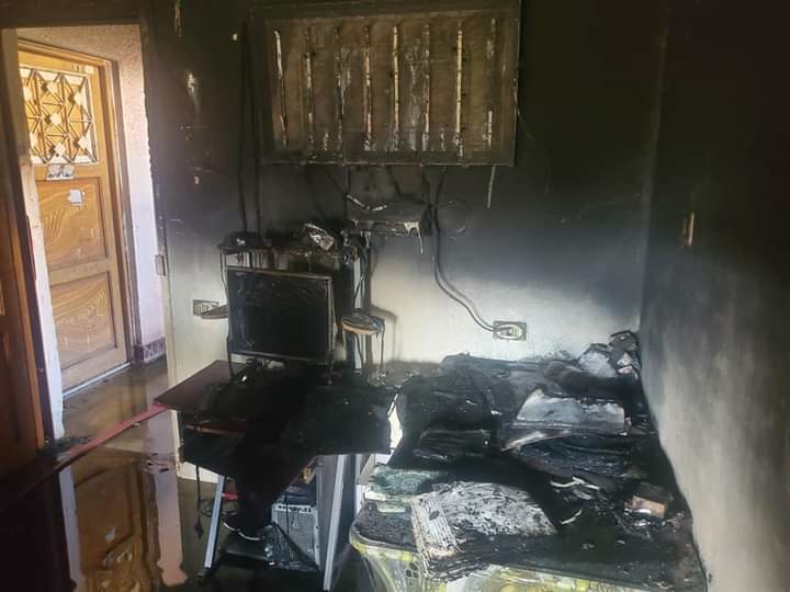 نشوب حريق بشقة سكينة بأسيوط 