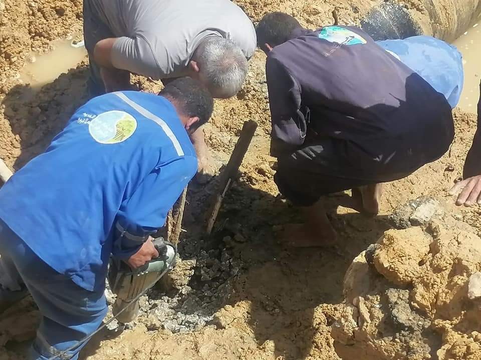 إصلاح خط مياه الفيوم