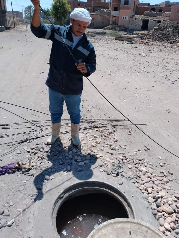 تطهير شبكات الصرف الصحي استعدادًا لعيد الأضحى بالفيوم 