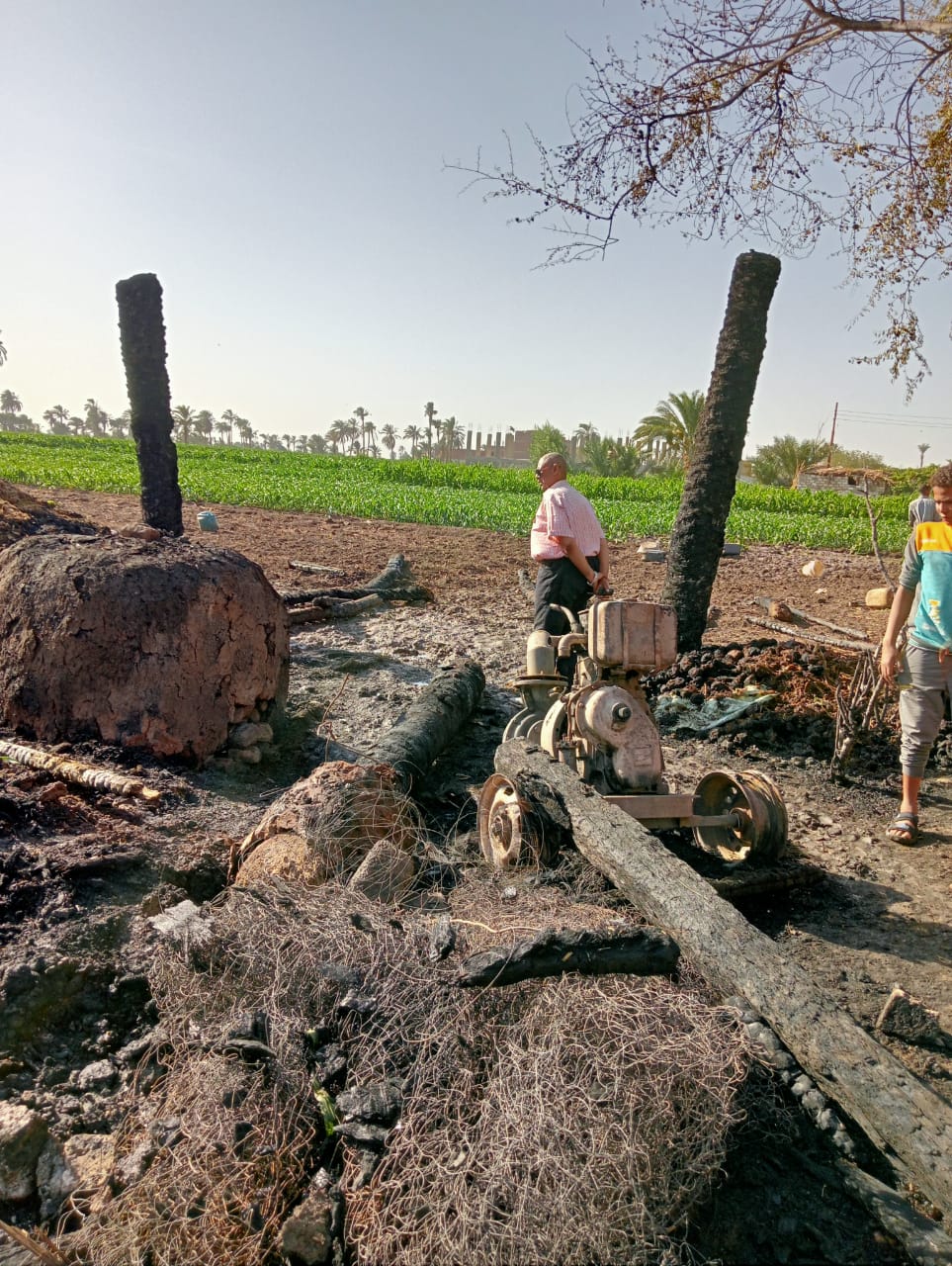 اندلاع حريق في عدد من المنازل بديروط