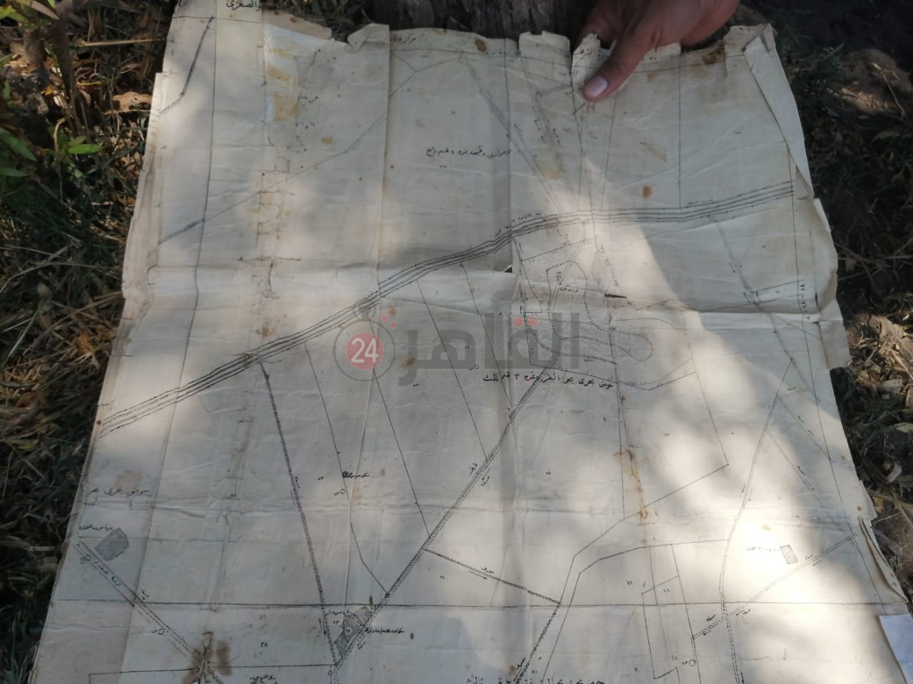 خريطة تُثبت وجود المروى المائي المردوم عام 1908