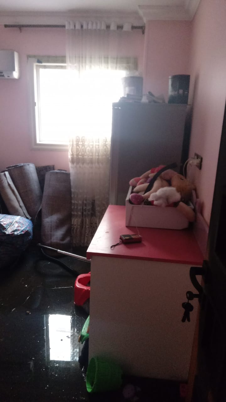 حريق شقة دواجن حلوان  