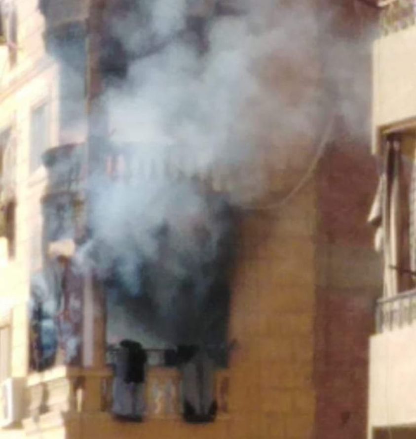 حريق شقة دواجن حلوان 