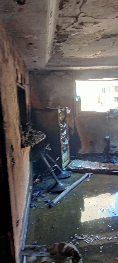 حريق شقة دواجن حلوان 