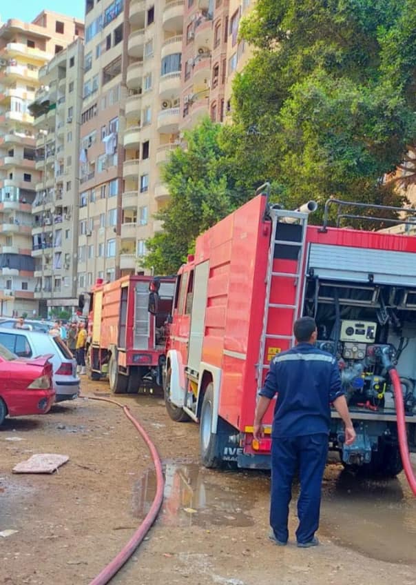 حريق شقة دواجن حلوان 