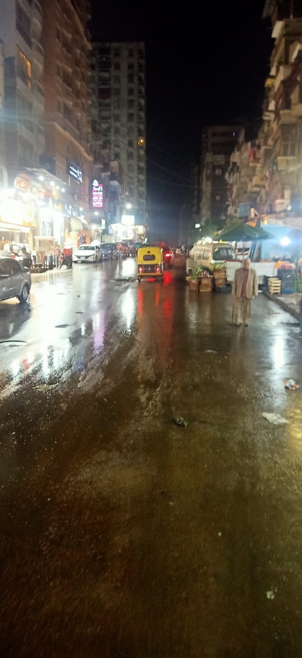 هطول أمطار خفيفة على وسط الإسكندرية 