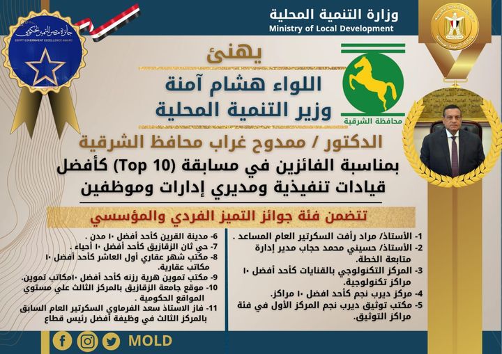 تهنئة وزير التنمية المحلية