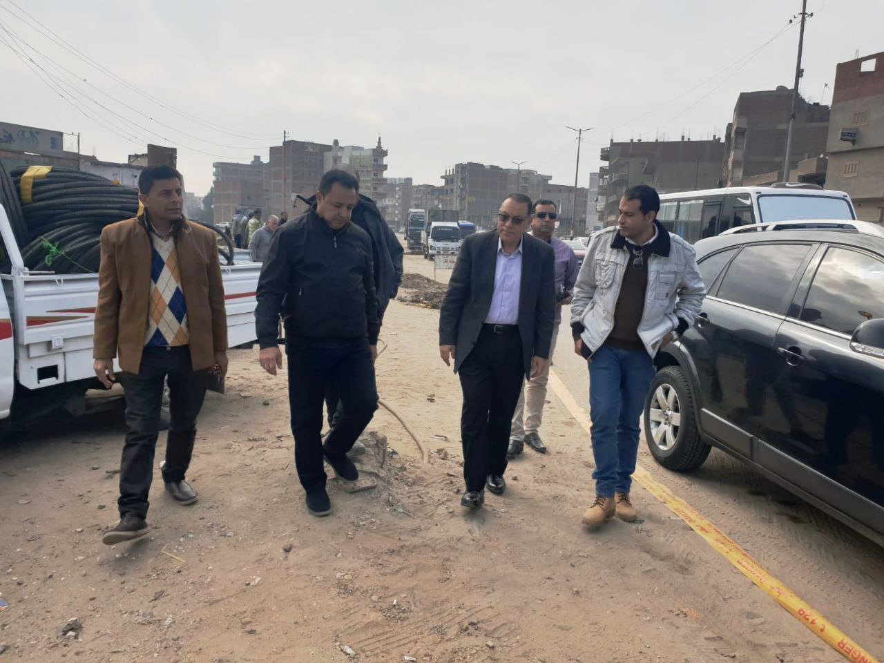 أعمال إصلاح تسريب خط الغاز الطبيعي