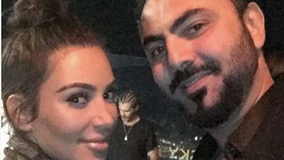 محمد كريم يثير سخرية جمهوره بصورة مع كيم كارديشيان في عيد ميلادها