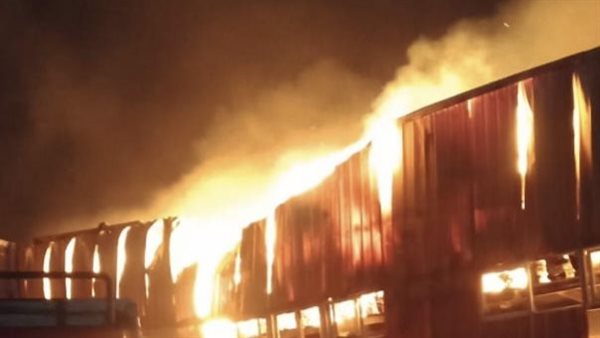 حريق بشركة تعبئة