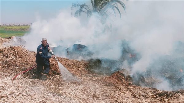 حريق في عصارة قصب