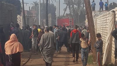 إصابة 3 أشخاص في حريق عدد من المنازل الزراعية ببني سويف 