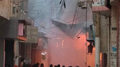 اندلاع حريق بشارع العريان في منطقة وسط البلد بالفيوم
