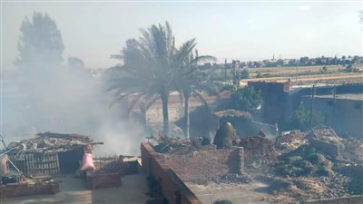 إصابة شاب في حريق منزل ببني سويف