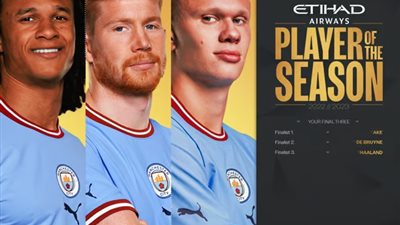 هالاند ينافس دي بروين وآكي على جائزة الأفضل في موسم مانشستر سيتي