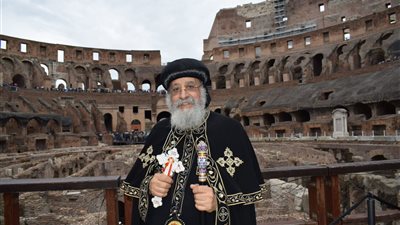 موضع تعذيب المسيحيين الأوائل.. البابا تواضروس يزور منطقة الكولوسيوم في روما